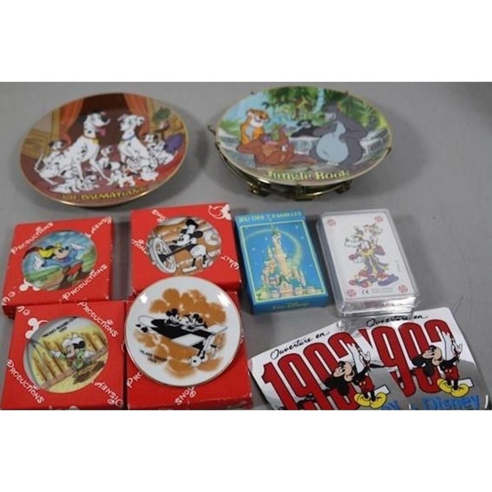 Disneyland Decorative Plates Mini Plates Playing Cards Stickers Lot